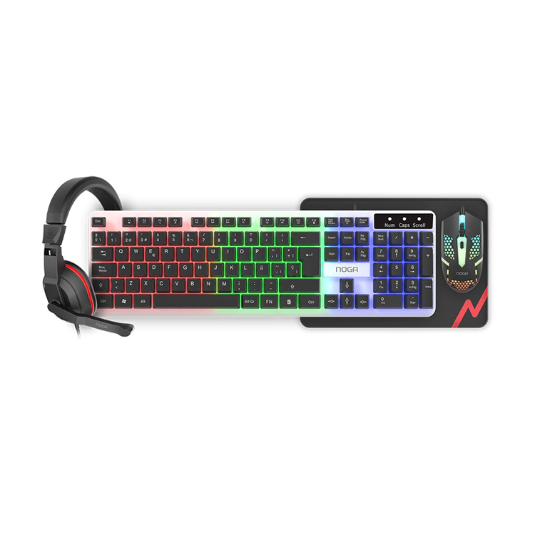 Combo Gamer Noga 4En1 Negro NKB407