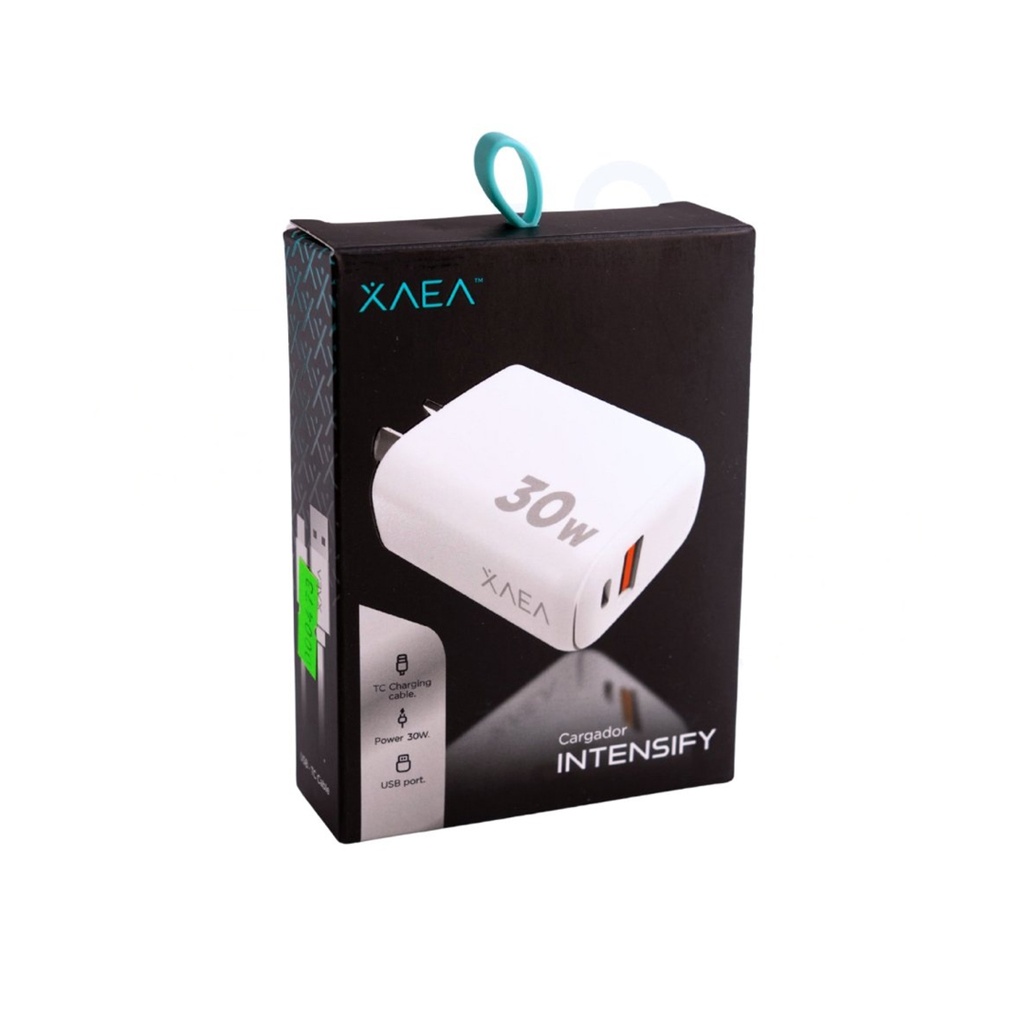 Cabezal Cargador Xaea 30W Tipo C Intensify 2 Entradas (Usb y Tipo C)