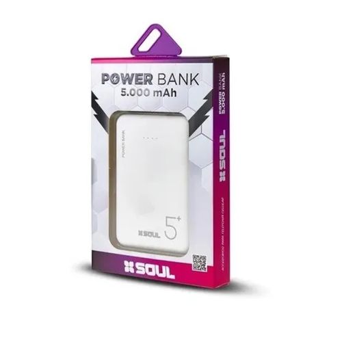 [923] Soul Power Bank Blanco 5000 Mah Con Visor Digital