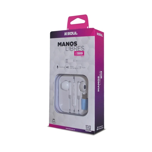 [MLS'S589TBL] Auriculares Tipo C Earpods Soul S589