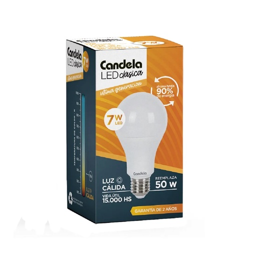 [100207] Foco Led Candela 7 W Luz Calida