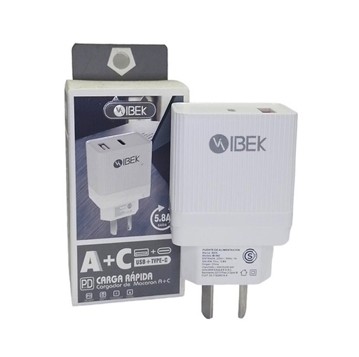 [08593] Cabezal Cargador Ibek Mini- Entrada A+C 5.8a  -Colores Varios 