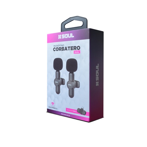 [modv003r] Microfono Corbatero Inalambrico Doble Tipo C 